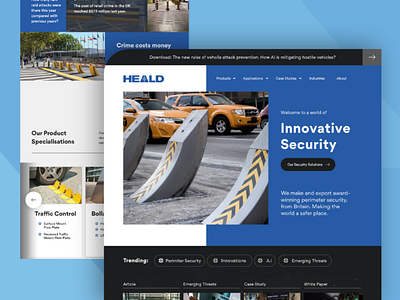 HEALD Website Hompage Design barrier bollards counter terrorism heald homepage protect security website