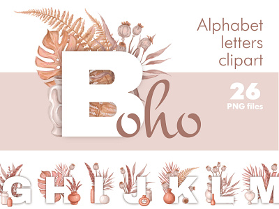 Boho letter clipart