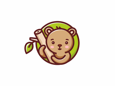 Cute bear bear cute illustration logo mascot vector
