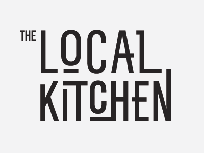 The Local Kitchen branding collaborative custom food fun kitchen lettering logo