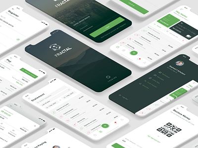 Fractal Bank app app design bank app banking app clean creative dashboard design light minimalist mobile app design ui design user experience design user interface design ux design