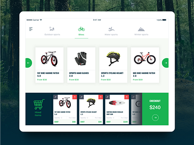 Sports Equipment Hire App Design