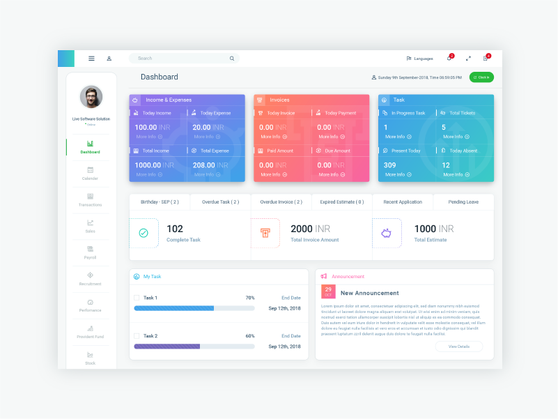 Employee Dashboard Design by Salman Birat on Dribbble