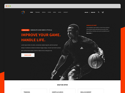 Homepage Design basketball homepage landing landing page splash training ui ux
