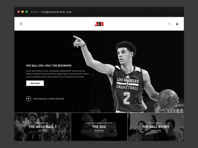 Big Baller Brand Redesign bbb big baller brand interface lonzo website