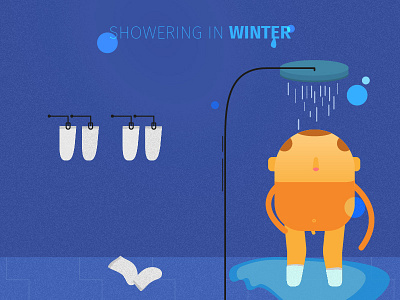 Showering with socks character illustration illustrator rafaelopotenza vector