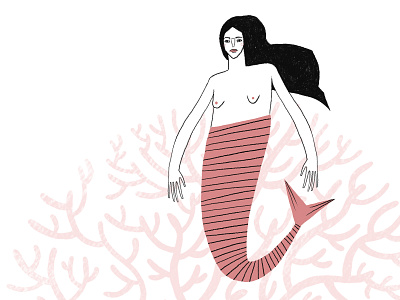 Mermaid and coral angeladelavega coral digitalillustration illustration ilustración digital mermaid photoshop pink