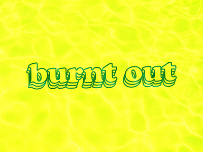 Burnt out photoshop typography yellow