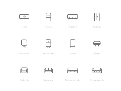 Furniture Icon icon ui design