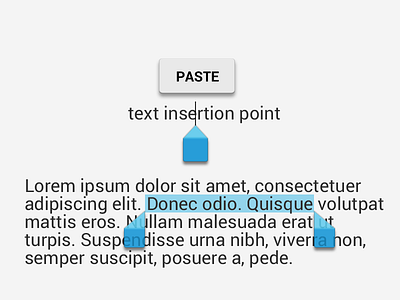 Selection android paste selection text