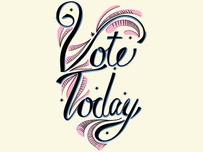 Vote Today graphic design hand lettering illustration midterms script vote