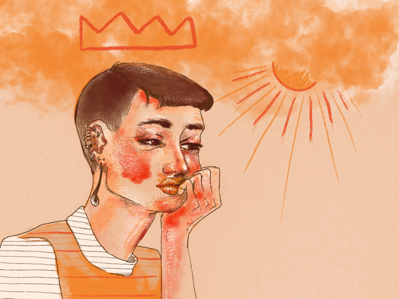 Orange cream dream web vector inspiration clouds graphic design branding artwork watercolor warm color orange art design drawing girl procreate illustration