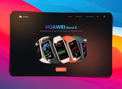 Huawei Band 6 | Landing Page Concept band 6 huawei landing page watch web hero