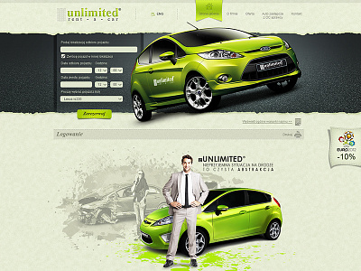 Unlimited Rent a Car car ui web design website