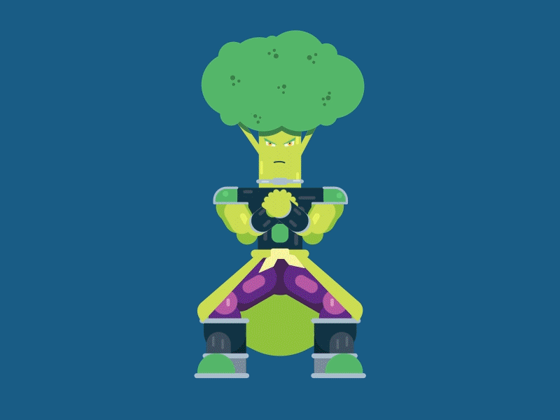 Eat Your Broccoli after effects animated animation broly character dbsbroly design dragon ball dragon ball super gif graphic design illustrator motion design motion graphics vector