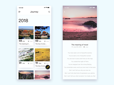 Journey app design ui