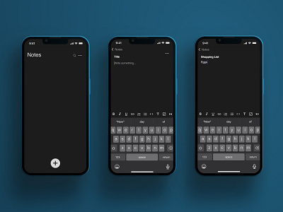 Notes App - iOS Dark Mode