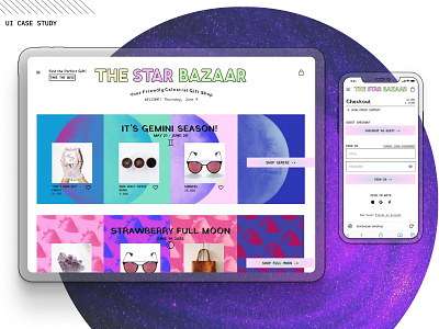 The Star Bazaar - Mockups sample app casestudy design e commerce horoscope ios mobile shopping ui