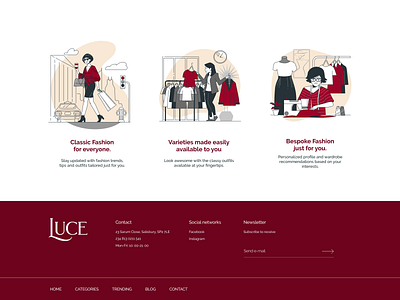 Luce Fashion Illustration for Web page 3d animation app branding design graphic design illustration logo ui vector