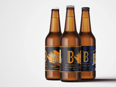 Bature Brewery Bottle Label design 3d branding design graphic design