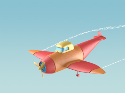 Swinging plane 3d animation design gif插画