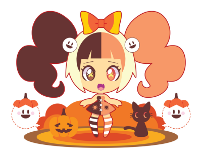 Spoopy-Chan adobe illustrator autumn character character design chibi design gijinka girl graphic design halloween illustration original