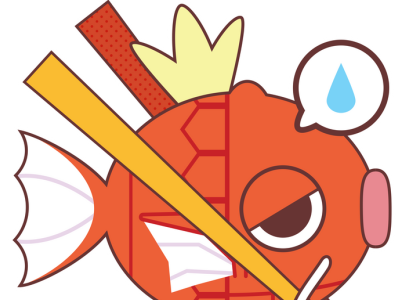 Bad Day adobe illustrator chopsticks design dragon fanart fish gaming graphic design illustration magikarp nintendo pokemon sushi unlucky