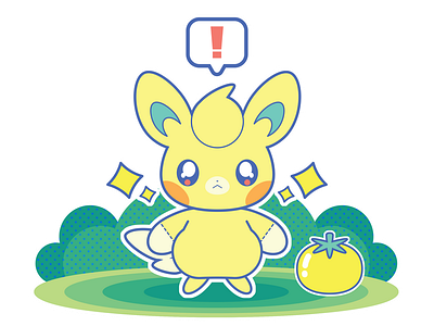 Tomate Dorado adobe illustrator design fanart gaming golden graphic design illustration kawaii nintendo pawmi pokemon tomato yellow