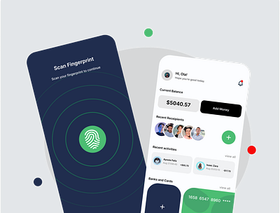 Fingerprint, Login, UI design, Finance app, Figma figma finance app fingerprint ui ui design