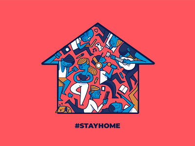 Stay Home Illustration design draw home illustration stay vector