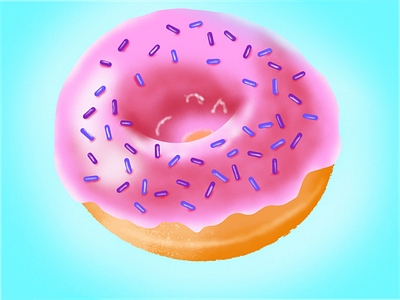 glazed donut with sprinkles procreate