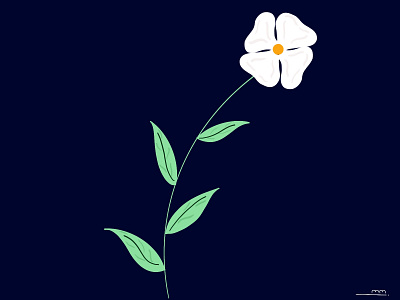 White cartoon flower
