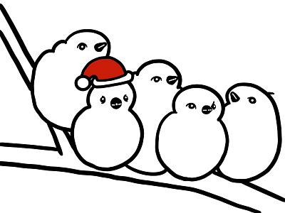 Christmas birbs illustration procreate