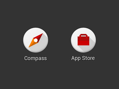 compass & app store icon compass red store white