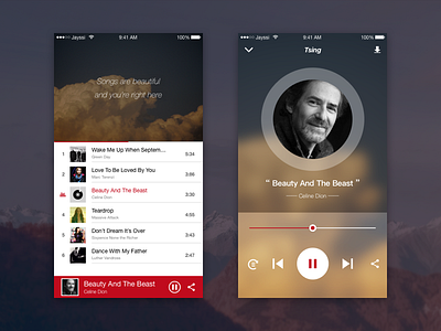 Tsing Music Player design music sketch ui