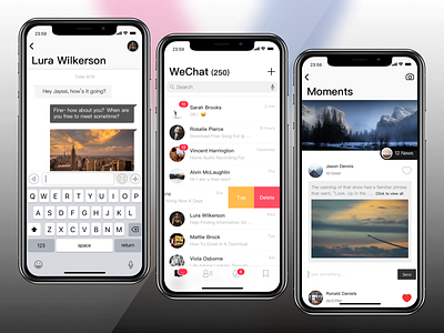 WeChat for iPhone X card chat im iphone x modern social wechat
