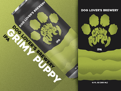 Grimy Puppy IPA can dog green grimy ipa lover mockup slime