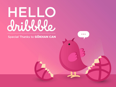 Hello Dribbble!! chicken debut design first hello shot