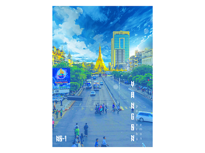 Yangon As Anime 1 graphic design poster