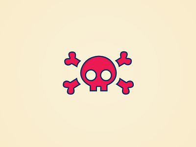 Skull Logo bone design head logo mark pirates red skull