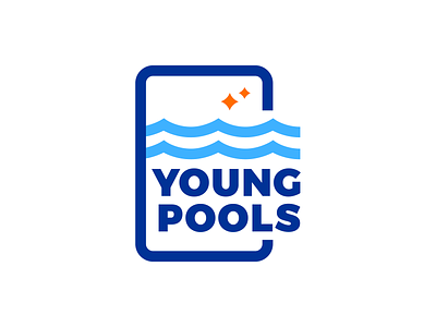Young Pools brand identity logo pool summer water young