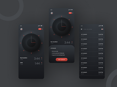 World Clock mobile App UI Design branding design illustration typography ui ux vector