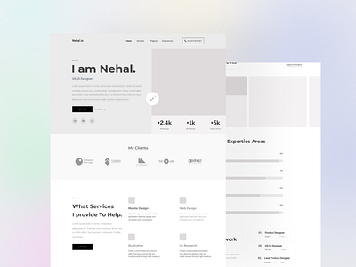 Personal portfolio landing page (wireframe)