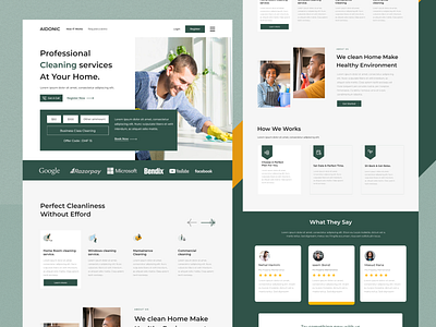 Cleaning Service Landing page agency agency website branding clean ui cleaning service design figma landing page services trending ui user interface ux web design website website landingpage