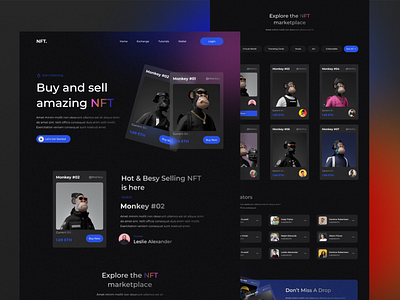 NFT Landing page crypto crypto currency dark ui darkmode design ethurium figma landing page nft nft landin nft website trending ui user interface ux web design