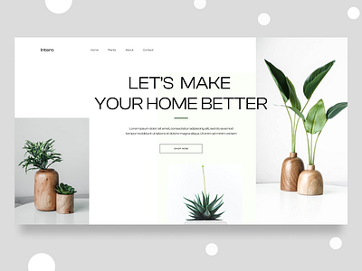 Interior Plant Landing page. architect architecture bathroom clean ui color dcheme decoration design agency furniture home decor home decoration homepage house interior design landing page living room minimal minimalist ui uiux ux