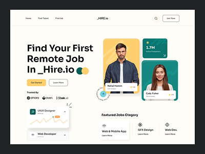 Hiring platform Landing Page Design.