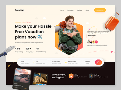 TravHut Landing Page.