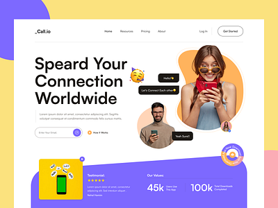 SaaS Landing Page. app application chat clean colorful creative design design service dribbble2022 graphic design homepage landing page live chat saas saas landing simple software user interface visual identity web header