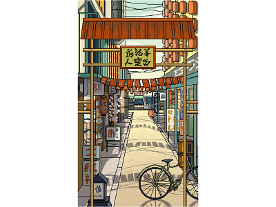 Azian market 2d adobe photoshop art digital digital illustration illustration perspective pixel art